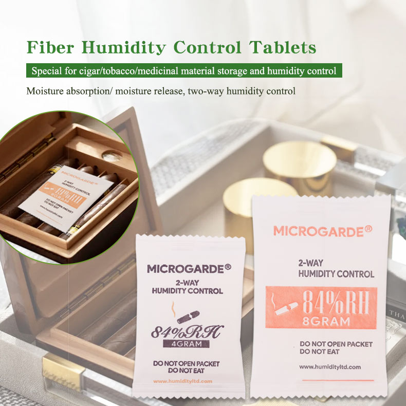 Fiber humidity control tablets